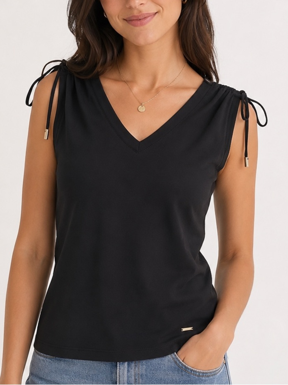 NWT Tahari Tie Shoulder Top